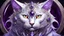 Placeholder: (ghost-white:1.5)_ demonic_cat with purple and peach accents, surrealism, renaissance, silver filigree fur, vivid tattoo ink, wayne barlow, salvador dali, shiny glass jewels, 8k resolution, epic, beautiful, masterpiece, trending on Artstation, ultra detailed, sharp focus, deep color, vibrant, wet, gloss