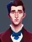 Placeholder: Portrait of a 30 year old strange gay wizard like Mary Poppins