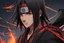 Placeholder: Itachi in anime concept sketch artstyle, neon effect, war, very close picture, fire, apocalypse, intricate details, highly detailed, high details, detailed portrait, masterpiece,ultra detailed, ultra quality