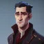 Placeholder: Portrait of a 30 year old warlock like Colin Farrell, Sherlock Holmes and Mary Poppins