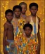 Placeholder: wealthy African American young brothers of four by Gustav Klimt