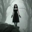 Placeholder: Jenna ortega black dress,soft goth libstick, wednesday addams family make up, long hair, brad double wig, addams family style, highly detailed, volumetric lighting, unreal engine, 8k