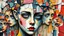 Placeholder: A unique celebration of color and watercolor paint brush detail, featuring a girl chaotic head An oil painting of broken ceramic pieces in with a ceramic Polish portuguese with an abstract checkered brush with zig-zag outlines impasto style with thick, textured brushstrokes. effect anomalous mystical horror fortal eerie background stack of mirrors millions tilted towards a collage of terrifying pixelated faces Holes with the face of the eyes slayer blue string panel paint thinner color roug