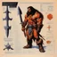 Placeholder: ConceptSheet [by Bruce Pennington]: barbarian and his axe with AD&D statistics