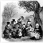 Placeholder: christmas presents under a tree by Thomas Nast