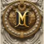 Placeholder: letter M ,insignia, laurel wreath, roman art