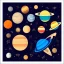 Placeholder: solar system with stars in background aesthetic