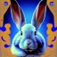 Placeholder: girl rabbit with blue aye, aboriginal, dot painting, indiginous, dot, mud, dream-time, abstract, dots, natural pigment, extremely sharp detail, finely tuned detail, ultra high definition, 8 k, unreal engine 5, ultra sharp focus, art germ and Paul Lewin and Kehinde Wiley