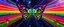 Placeholder: a qr code that looks like a space invader 3d butterfly with colors from the rainbow spectrum