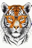 Placeholder: TIGER wearing sunglasses, Style: Retro 80s, Mood: Groovy, T-shirt design graphic, vector, contour, white background.