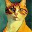 Placeholder: Portrait of a cat by Van Gogh