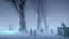 Placeholder: This area is a graveyard where creatures that have died from extreme cold. Each creature is encased in a thick coat of ice, preserving its remains.