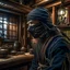 Placeholder: the last ninja in mechanic hall, 8k, down-light, soft light, depth of field, photo realism, trending on art station, high detail