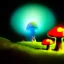 Placeholder: Futuristic passive alien in Alien landscape glowing mushrooms