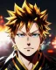 Placeholder: Detailed anime portrait of bakugo from my hero academia, gold hair and golden eyes, black suit, intricate details, full body portrait, keep head in frame, slight smile, black Japanese motif, concept art, highly detailed, digital painting, concept art, sharp focus, illustration, art by Yoji Shinkawa, WLOP and greg rutkowski and alphonse mucha and artgerm and yanjun Chen and Junji ito and Makoto Shinkai, HDR, octane render