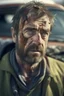 Placeholder: portrait of wounded man stuck in small smashed up and deformed car after a crash, walking around like a transformer,shot on Hasselblad h6d-400c, zeiss prime lens, bokeh like f/0.8, tilt-shift lens 8k, high detail, smooth render, down-light, unreal engine, prize winning