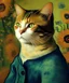 Placeholder: Portrait of a cat by Van Gogh