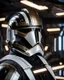 Placeholder: star wars bald male corellian pilot wearing pearlescent black and gunmetal grey First Order special forces armored flightsuit and helmet with gold trim inside the jedi temple, centered head and shoulders portrait, hyperdetailed, dynamic lighting, hyperdetailed background, 8k resolution, volumetric lighting, light skin, fully symmetric details