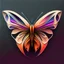 Placeholder: symetry!!, butterfly!!, logo, NFT, futuristic, colorful, curves, lines, shadow, simple