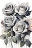 Placeholder: watercolor drawing of black and white roses