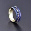 Placeholder: sapphire signet ring with braided gold and tungsten, highly ornate, breathtaking, nordic ring, viking ring, engraved carved band, runes, men's jewellery