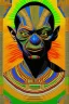 Placeholder: smeagol in Kente, ghana colours, african pattern, engraved, high detail