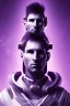 Placeholder: lionel messi cute cyberpunk, purple tones, high lighting