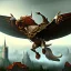 Placeholder: Epic massive Drawing Griffin Knight Flying estilo Caravaggio 4k