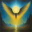 Placeholder: [art by Zdzisław Beksiński] In the ethereal stillness of the celestial realm, Metatron, the chief of winged angels, descended. His radiant wings shimmered like starlight, casting a celestial glow across the heavens. Suddenly, a tremor rippled through creation. God struck the three hundred and ninety heavens, and they quaked in reverent awe. From His eyes, tears flowed—hot as molten fire—cascading down like fiery rain into the vast ocean below. The waters stirred, roiling with sorrow as waves ign