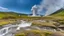 Placeholder: Valley of geysers, geyser field on Kamchatka Peninsula, Russia, geysers and many hot springs, beautiful composition, award-winning photograph, astonishing realism, 28mm lens, adjust perspective