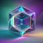 Placeholder: 3d holographic geometric shape isolated on space infinit background