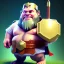 Placeholder: Clash of clans art style of a cute fat thor, full body, by mobeius, au naturel, hyper detailed, digital art, trending in artstation, cinematic lighting, studio quality, smooth render, unreal engine 5 rendered, octane rendered, art style by klimt and nixeu and ian sprigger and wlop and krenz cushart