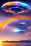 Placeholder: intergalactic very beautiful ufo rainbow futurist