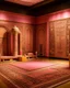 Placeholder: A pink woven desert designed in ancient Egyptian architectures and sculptures painted by Gustav Klimt