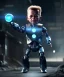 Placeholder: The Terminator toddler, robotic eye, robotic arm, full body, dramatic lighting, angry, hyper realistic