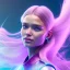 Placeholder: A portrait of a crystalised girl,smiling, longs hairs, atmospheric, realistic, cinematic lighting, octane render, pink turquoise light, 8k, , galactic atmosphere