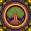 Placeholder: Tree of life in a circular masterpiece, ornate, elaborate, muted rainbow colors as background, Tree of Life, centered, stunning, gorgeous, ultra-fine detail, 8k, sharp, crisp, decorative, high-quality, 3d, photoillustrative, realistic, detailed matte, selina french, anna dittmann, lisa parker, greg rutowski