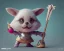 Placeholder: tiny cute { Madonna } toy, standing character, soft smooth lighting, soft pastel colors, skottie young, 3d blender render, polycount, modular constructivism, pop surrealism, physically based rendering, square image, evil ,