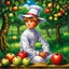 Placeholder: fantasy 90's tcg art of a white apple