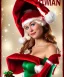 Placeholder: woman elve. Christmas scene. poster. marvel comic. low-key