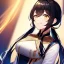 Placeholder: girl, masterpiece, best quality, volumetric lighting, detailed outfit, perfect eyes, black hair, golden eyes, long hair, twin ponytail, looking up, smile,