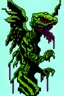 Placeholder: Reptilian angel, scary, barf art, highly detailed pixel art,