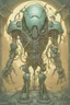 Placeholder: A machine that runs on pain,otherworldly anatomy,glowing with alien energy,in the style of Geoff Darrow