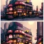 Placeholder:  "Corner view,Kawaii Japan bar in kabukicho,Golden hour, book illustration by Jean Baptiste Monge,Jeremy Mann"Details corner building cross section, Jean Baptiste Monge, strong lines, high contrast vibrant colors, highly detailed, , exterior elevations illustration, , exterior elevations