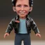 Placeholder: wide view young Fonzie winkler with black hair greaser Action figure doll 1975 (thumbs-up) (face) Forehead grin, fonzarelli, ((Arnold's drive-in)) eyes fonziE fonz