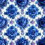 Placeholder: blue and gold rose floral pattern design --tile