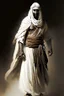 Placeholder: AAn Arab warrior with a plain robe and a strong face full body