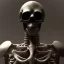 Placeholder: a skeleton mage wearing a cloac, steam punk, realistic, made in octane, cinematic, ultra-realistic, extremely detailed octane rendering, 8K, VRAY Super Real ar 2:3, dof photorealistic futuristic 50mm lens hard lighting dark gray tintype photograph, realistic lighting, sepia color