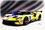 Placeholder: a true-to-life 2016 ford gt race car, pen and color marker, centered, intricate, extreme detailed, photorealism, center view, race track background, pivot on ford, painting by cheryl kelley