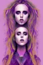 Placeholder: Danish singer MØ face, Abstract, purple tones,